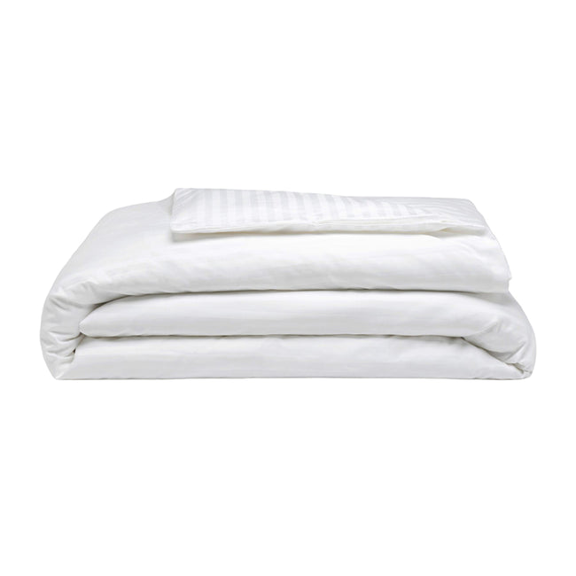 White - Front - Belledorm 540 Thread Count Satin Stripe Duvet Set