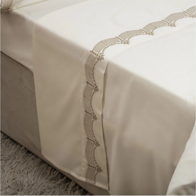 Gold - Front - Belledorm Annaya Flat Sheet