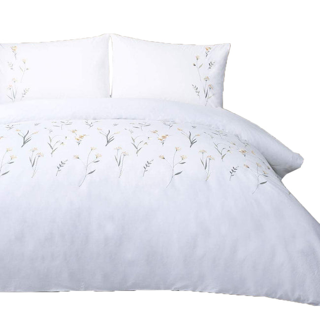White-Saffron - Front - Belledorm Imogen Duvet Set