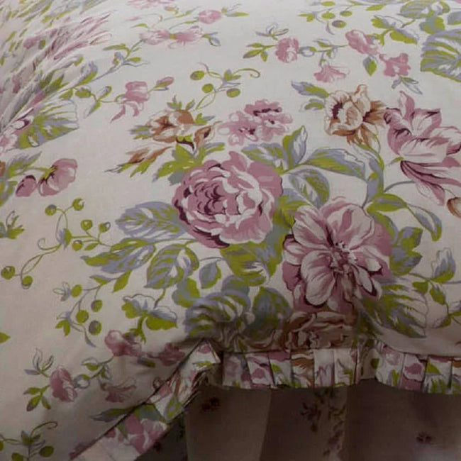 Ivory-Pink-Green - Back - Belledorm Rose Boutique Duvet
