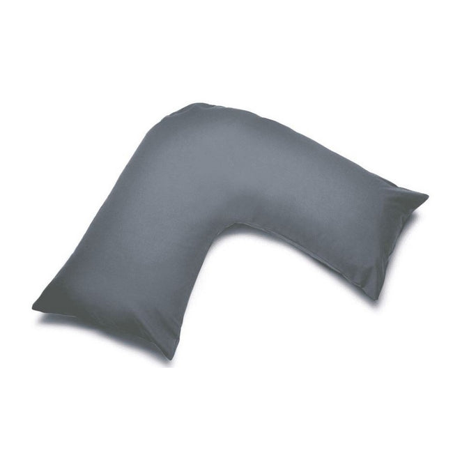 Gray - Front - Belledorm Easycare Percale V-Shaped Orthopaedic Pillowcase