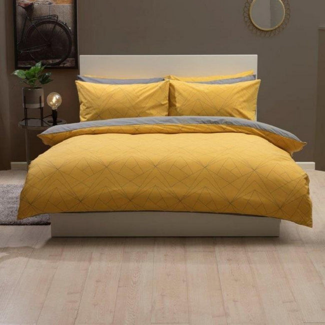 Saffron-Gray - Front - Belledorm Trapeze Duvet Set