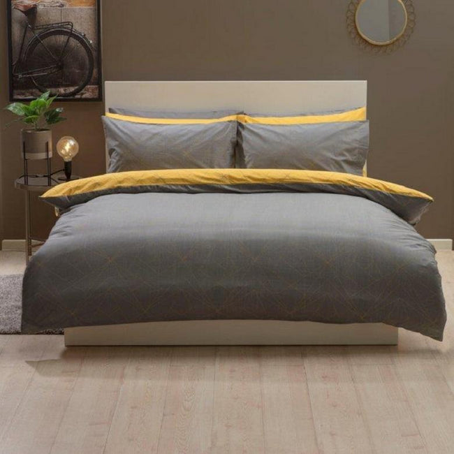 Saffron-Gray - Back - Belledorm Trapeze Duvet Set