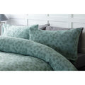 Duck Egg Blue - Side - Belledorm Flora Jacquard Duvet Set