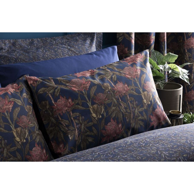 Navy-Pink - Side - Belledorm Wild Garden Duvet Set