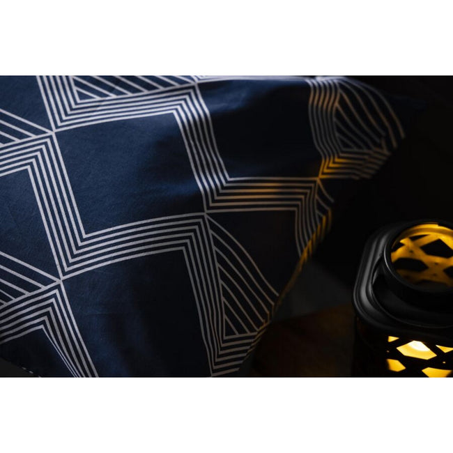Navy - Back - Belledorm Maddox Chevron Duvet Set