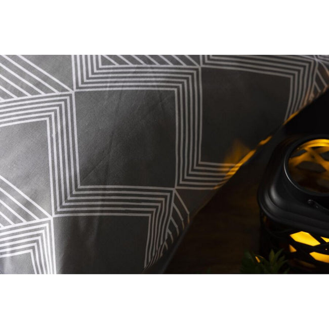 Gray - Back - Belledorm Maddox Chevron Duvet Set