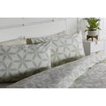 Thyme Green-Ivory - Back - Belledorm Georgia Geometric Duvet Set
