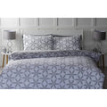Cloudy-White - Front - Belledorm Georgia Geometric Duvet Set