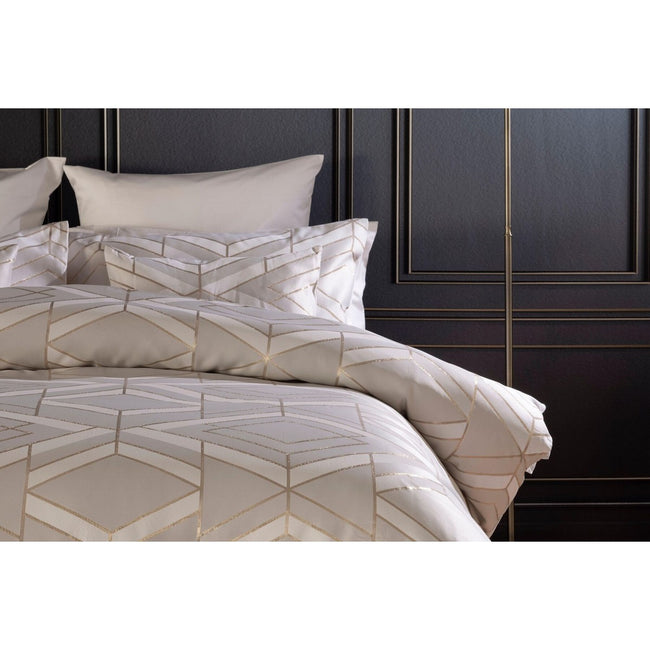 Taupe - Side - Belledorm Seve Jacquard Duvet Set