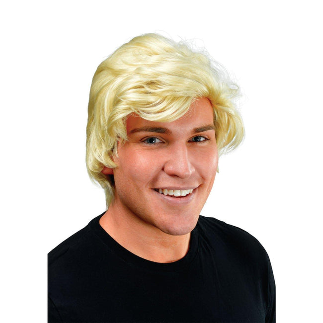 Blonde - Front - Bristol Novelty Mens Side Parting Black Wig