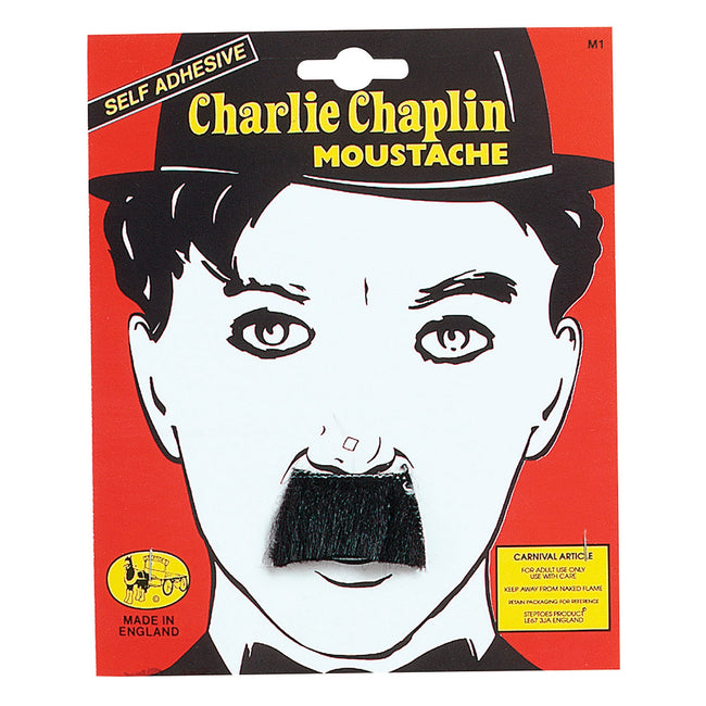 Black - Front - Bristol Novelty Charlie Chaplin Moustache