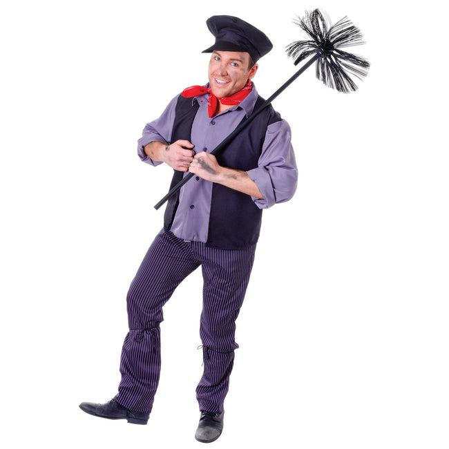 Black - Back - Bristol Novelty Chimney Sweep Broom