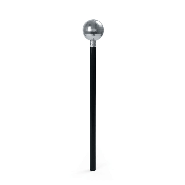 Black-Silver - Front - Bristol Novelty Mirror Ball Cane