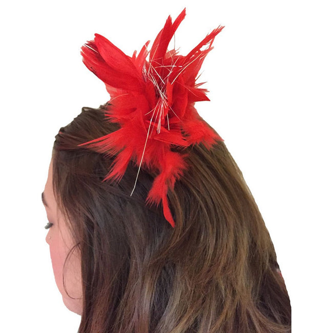 Red - Front - Bristol Novelty Feather Hair Clip