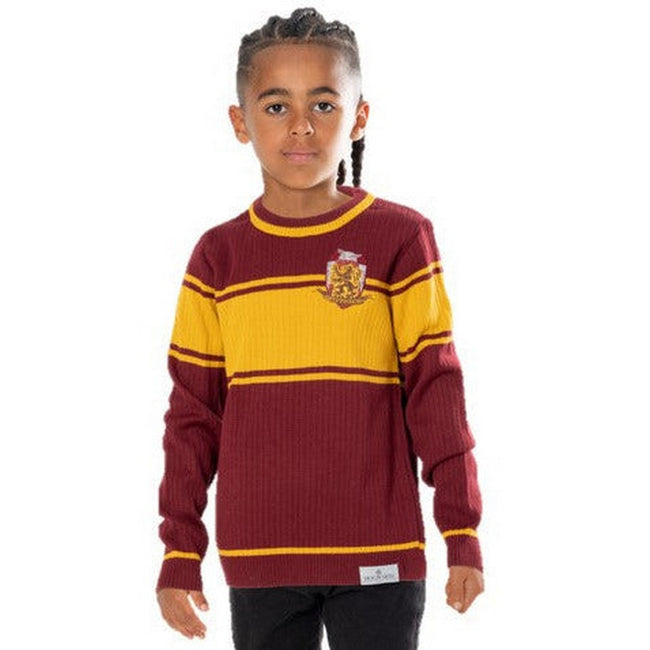 Varsity Red-Yellow - Front - Harry Potter Childrens-Kids Gryffindor Varsity Sweater