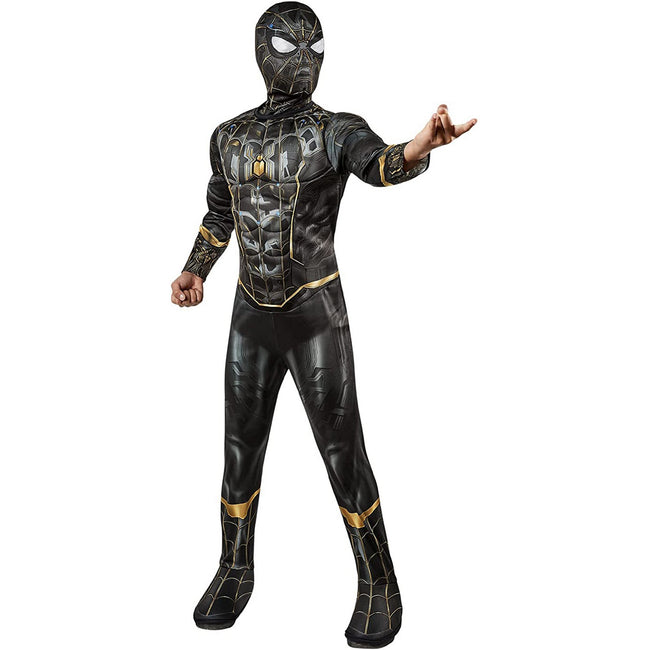 Black-Gold - Front - Spider-Man Boys Deluxe Costume
