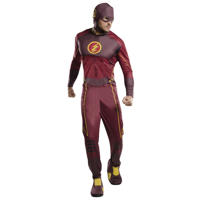 Maroon-Yellow - Front - The Flash Mens Costume
