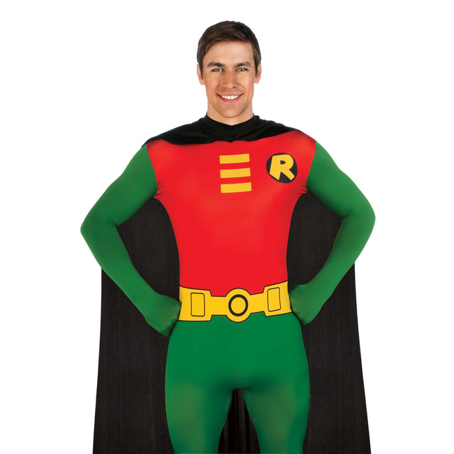 Red-Green-Black - Back - DC Comics Mens Robin Bodysuit