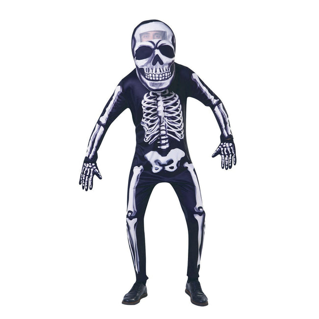 Black-White - Front - Bristol Novelty Unisex Big Head Skeleton Costume