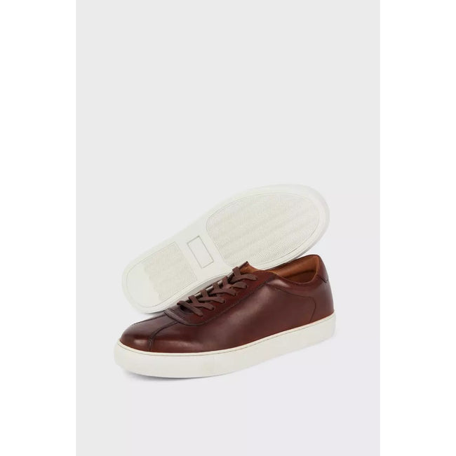 Dark Brown - Side - Burton Mens Smart Leather Sneakers