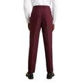 Burgundy - Back - Burton Mens Slim Suit Trousers