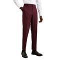 Burgundy - Side - Burton Mens Slim Suit Trousers