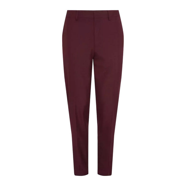 Burgundy - Front - Burton Mens Slim Suit Trousers