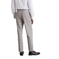 Gray - Back - Burton Mens Checked Slim Suit Trousers