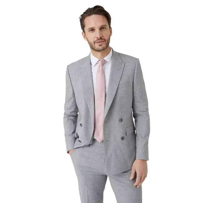 Gray - Side - Burton Mens Textured Slim Suit Jacket