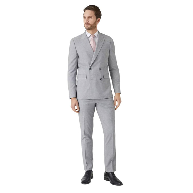 Gray - Pack Shot - Burton Mens Textured Slim Suit Jacket