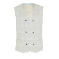 Gray - Front - Burton Mens Textured Check Tailored Vest