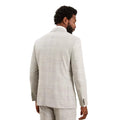 Gray - Back - Burton Mens Textured Check Tailored Suit Jacket