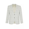 Gray - Front - Burton Mens Textured Check Tailored Suit Jacket