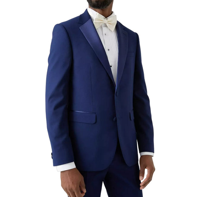 Navy - Side - Burton Mens Slim Tuxedo Jacket