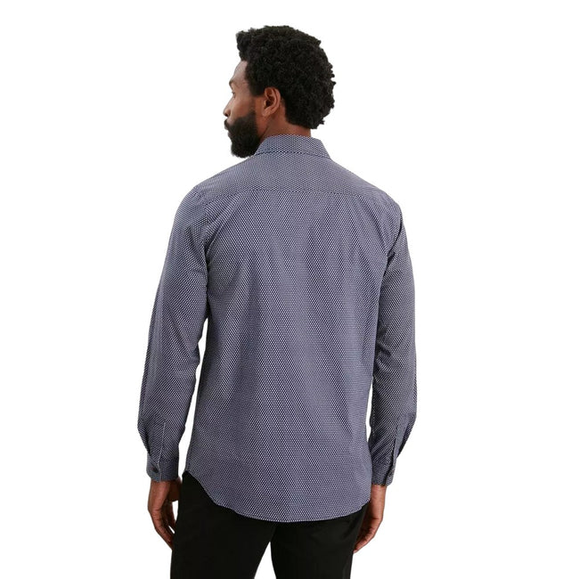 Navy - Back - Burton Mens Square Long-Sleeved Formal Shirt