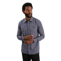 Navy - Front - Burton Mens Square Long-Sleeved Formal Shirt