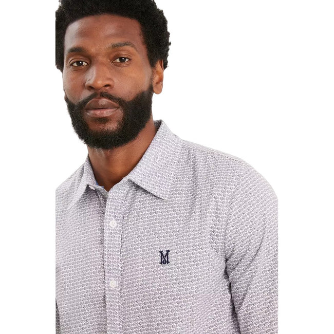Blue - Side - Burton Mens Abstract Slim Shirt
