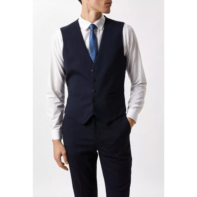Navy - Side - Burton Mens Essential Tailored Vest