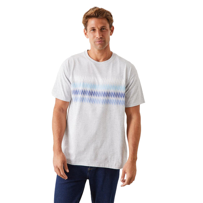 Light Grey - Front - Burton Mens Multi Zig Zag T-Shirt
