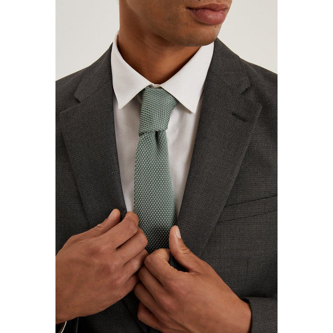 Sage - Front - Burton Mens Knitted Tie