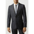 Gray - Side - Burton Mens Textured Slim Suit Jacket