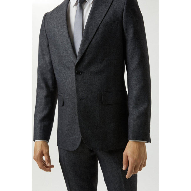 Gray - Lifestyle - Burton Mens Textured Slim Suit Jacket