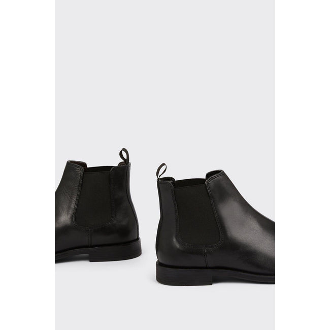 Black - Side - Burton Mens Leather Chelsea Boots