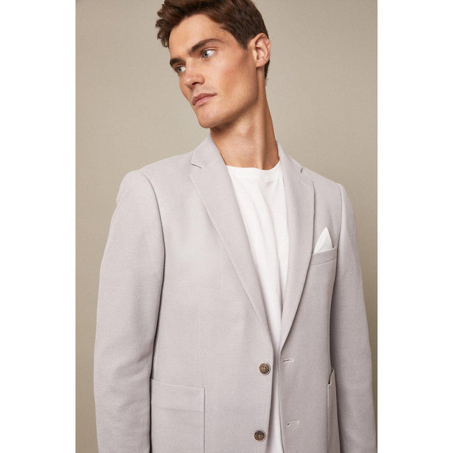Light Grey - Pack Shot - Burton Mens Patch Pocket Slim Blazer