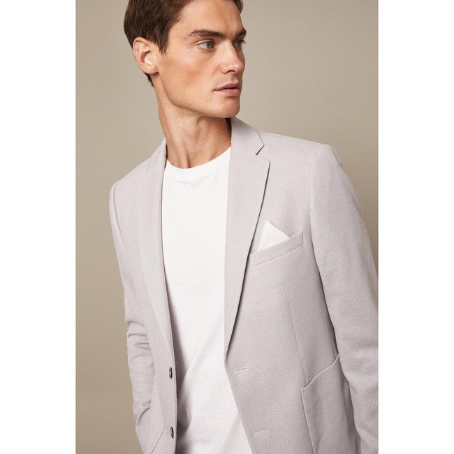 Light Grey - Side - Burton Mens Patch Pocket Slim Blazer