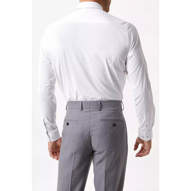White - Back - Burton Mens Performance Slim Formal Shirt