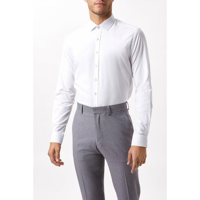White - Pack Shot - Burton Mens Performance Slim Formal Shirt