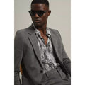 Gray - Close up - Burton Mens Jersey Slim Suit Jacket