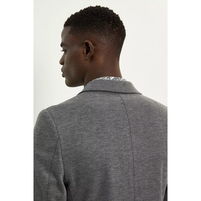 Gray - Back - Burton Mens Jersey Slim Suit Jacket